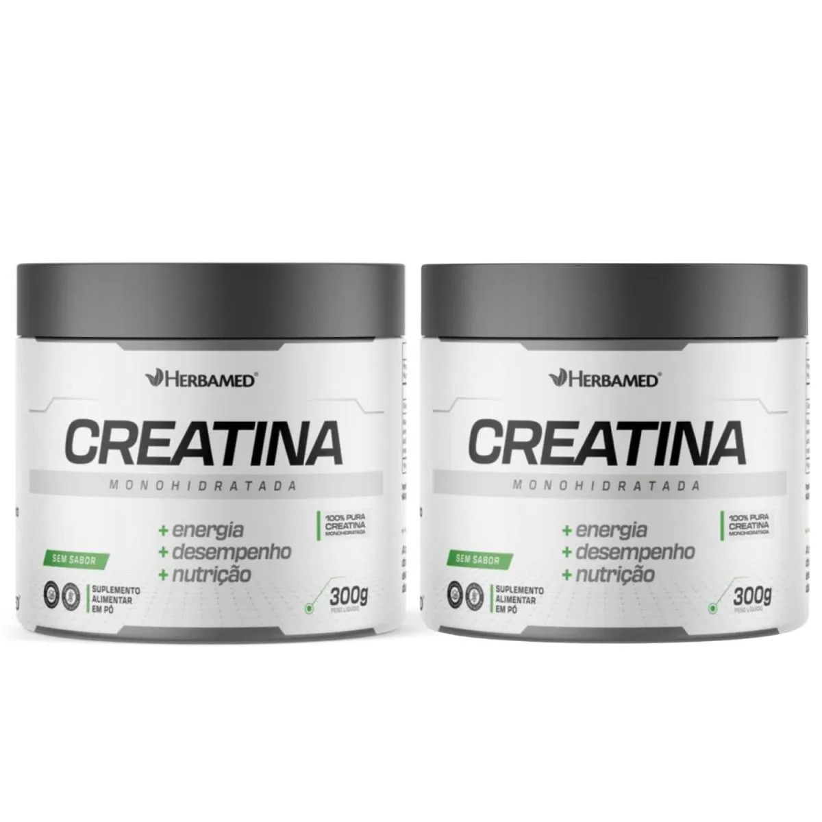 KIT C2 CREATINA MONOHIDRATADA 300G SEM SABOR – HERBAMED