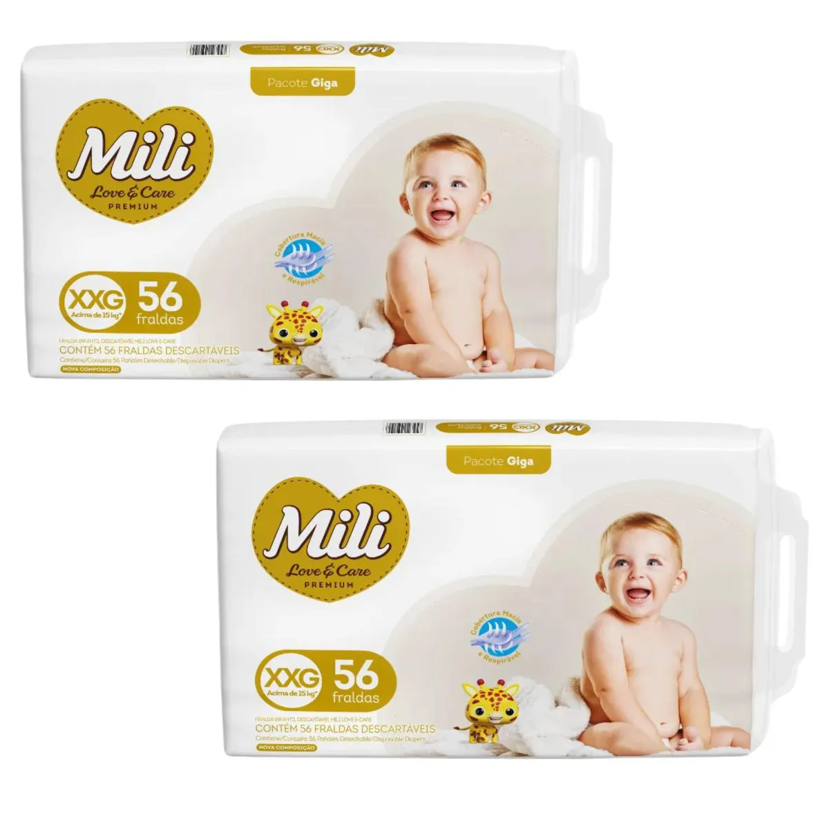 KIT C2 FRALDA LOVE &AMP; CARE PREMIUM XXG C56 - MILI