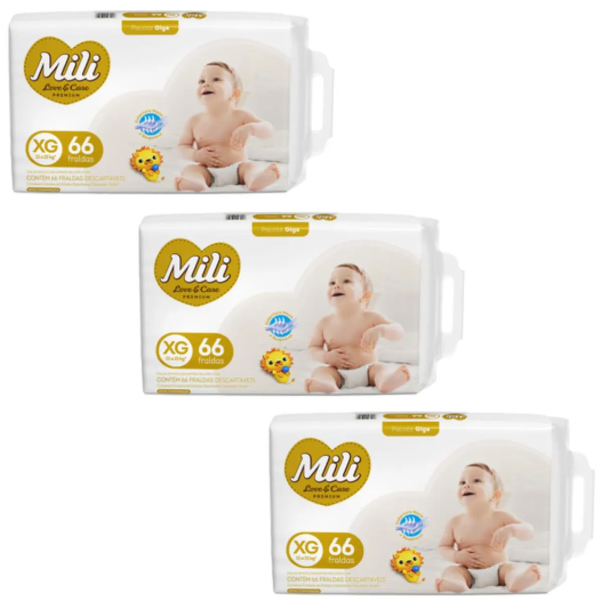 KIT C3 FRALDA LOVE &AMP; CARE PREMIUM XG C66 - MILI