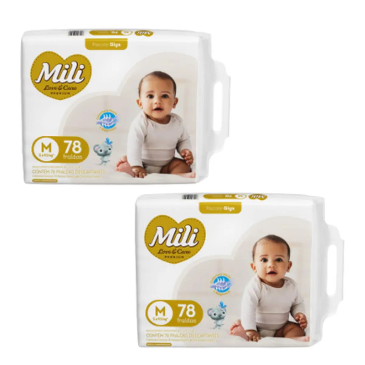 KIT C2 FRALDA LOVE &AMP; CARE PREMIUM M C78 - MILI