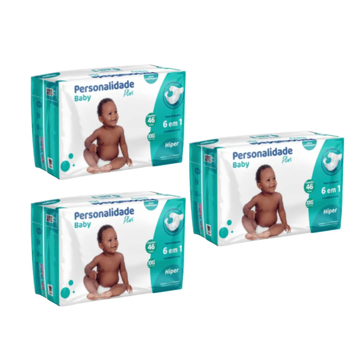 KIT C3 FRALDA INFANTIL BABY PLUS XXG C46  - PERSONALIDADE