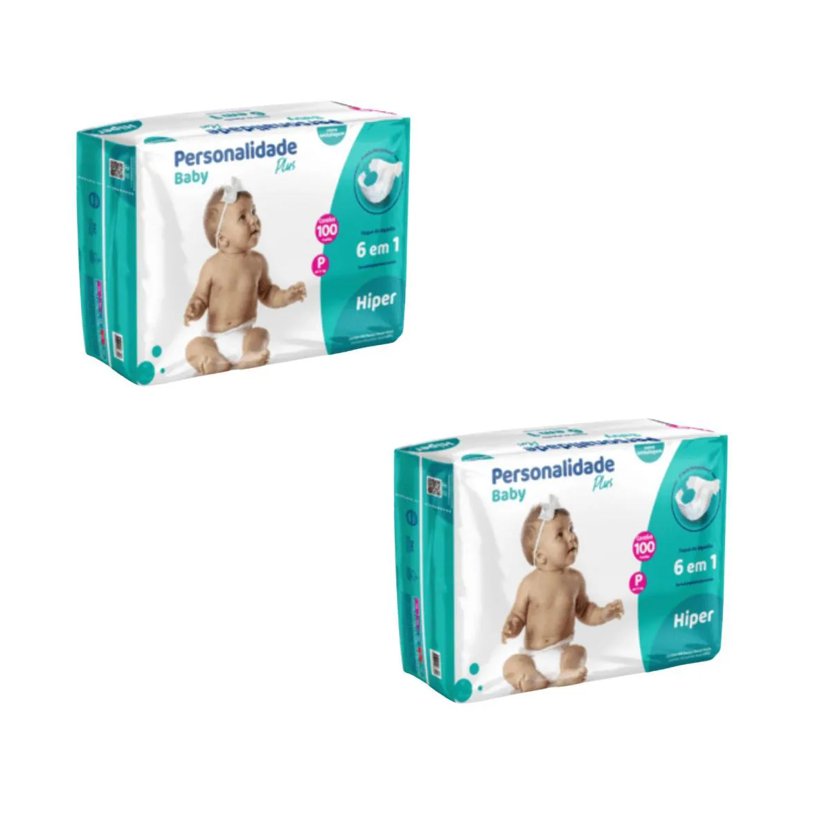 KIT C2 FRALDA INFANTIL BABY PLUS P C100 - PERSONALIDADE