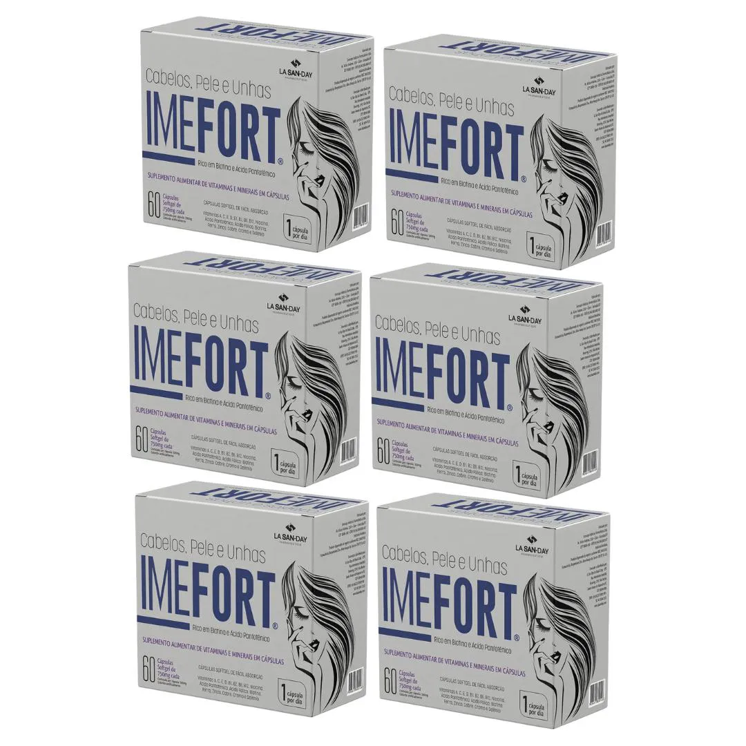 KIT C6 VITAMINA IMEFORT CABELOS UNHAS C60 CAPS - LA SAN DAY