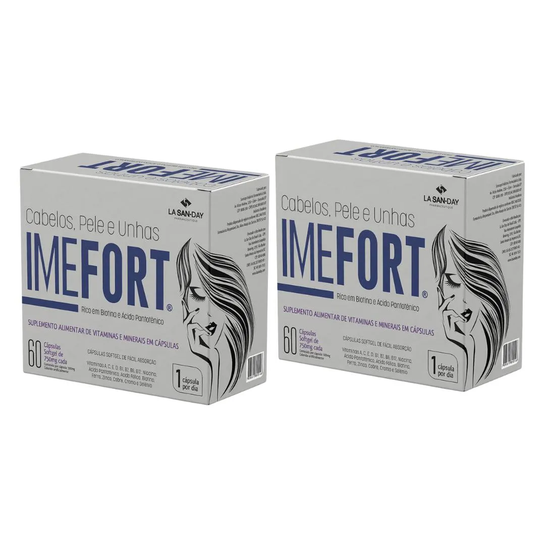KIT C2 VITAMINA IMEFORT CABELOS UNHAS C60 CAPS - LA SAN DAY