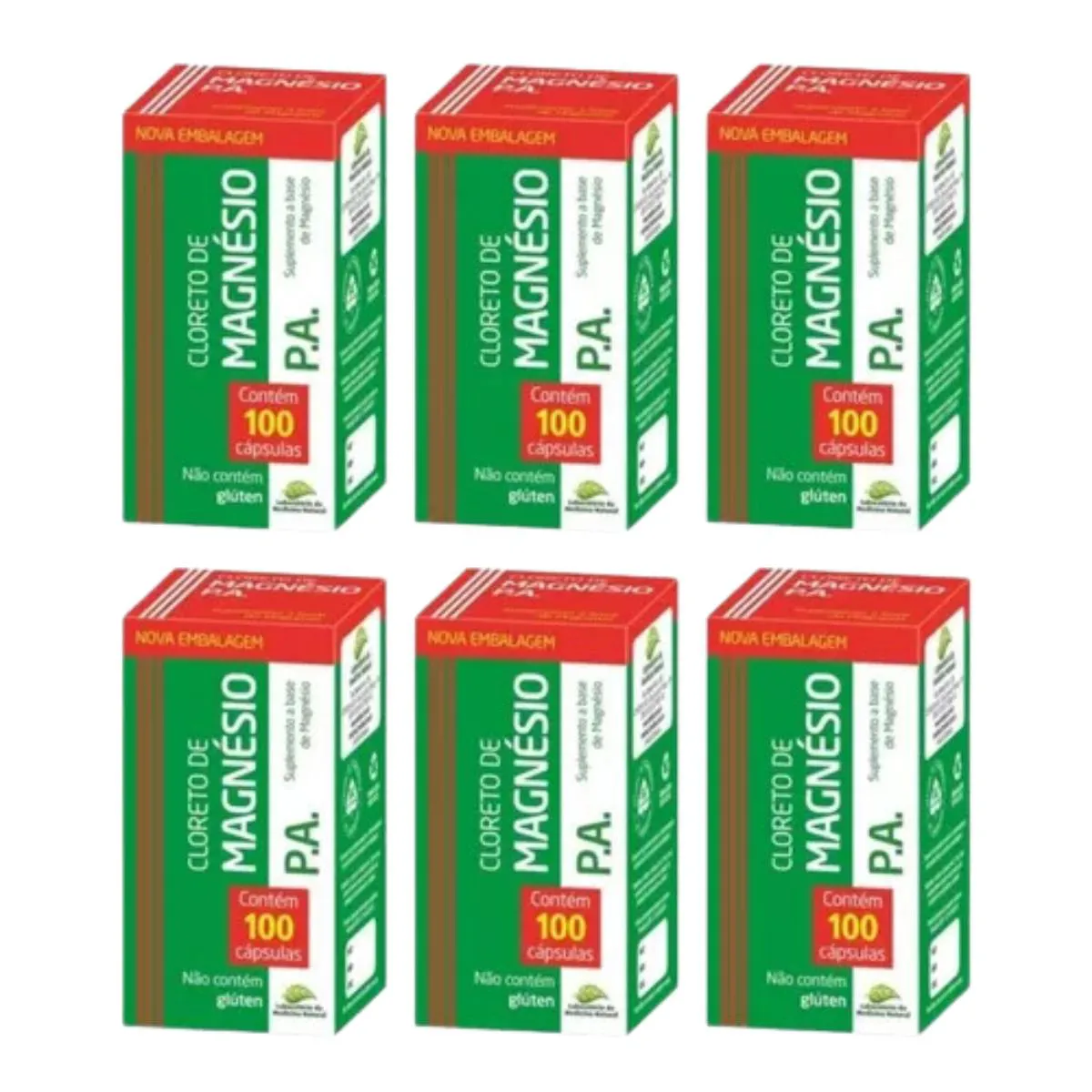 KIT 6 CX CLORETO DE MAGNéSIO P.A COM 100 CAPS - MEDICINA