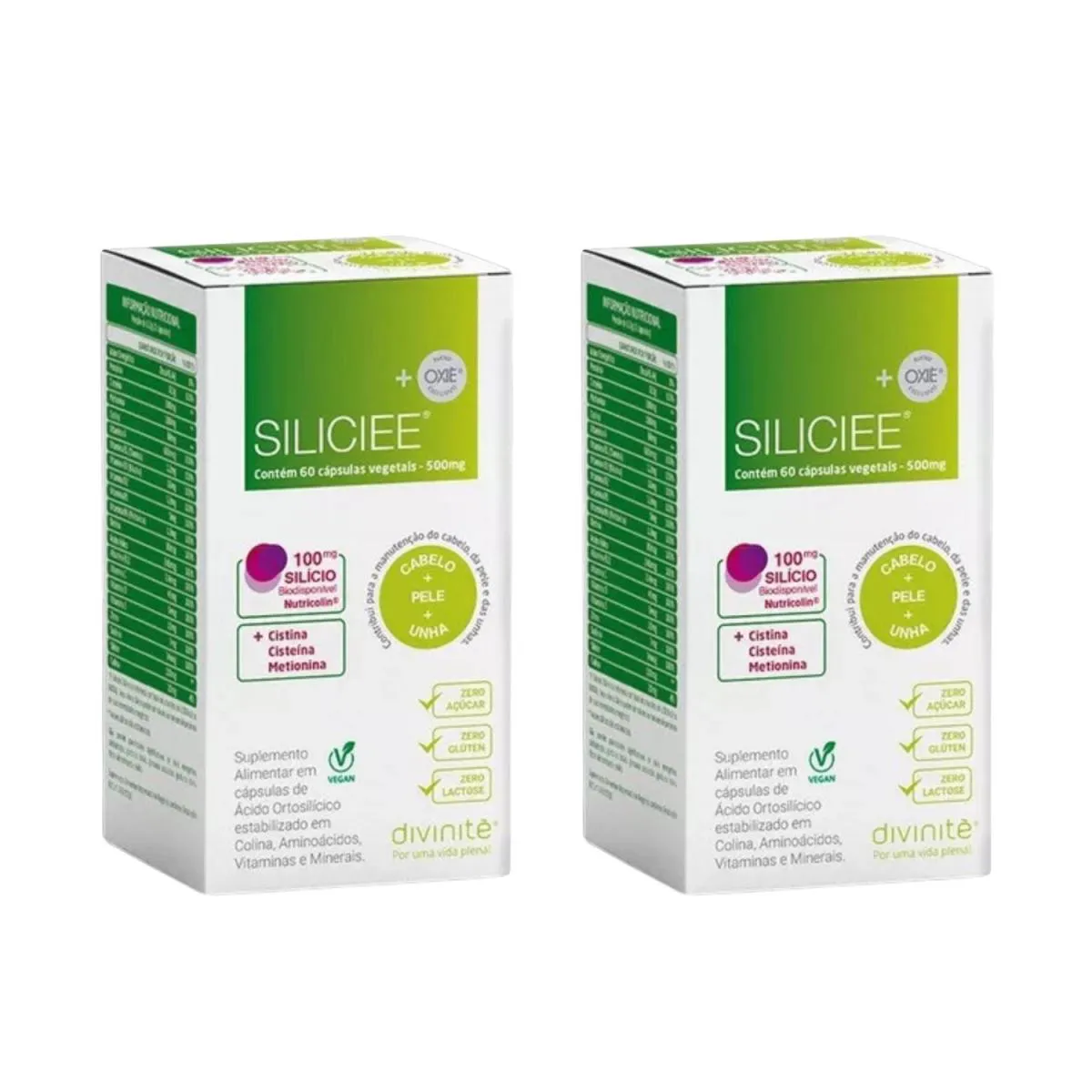 KIT C2 SUPLEMENTO CABELOS, UNHAS E PELE SILICIEE C60 - DIVINITé
