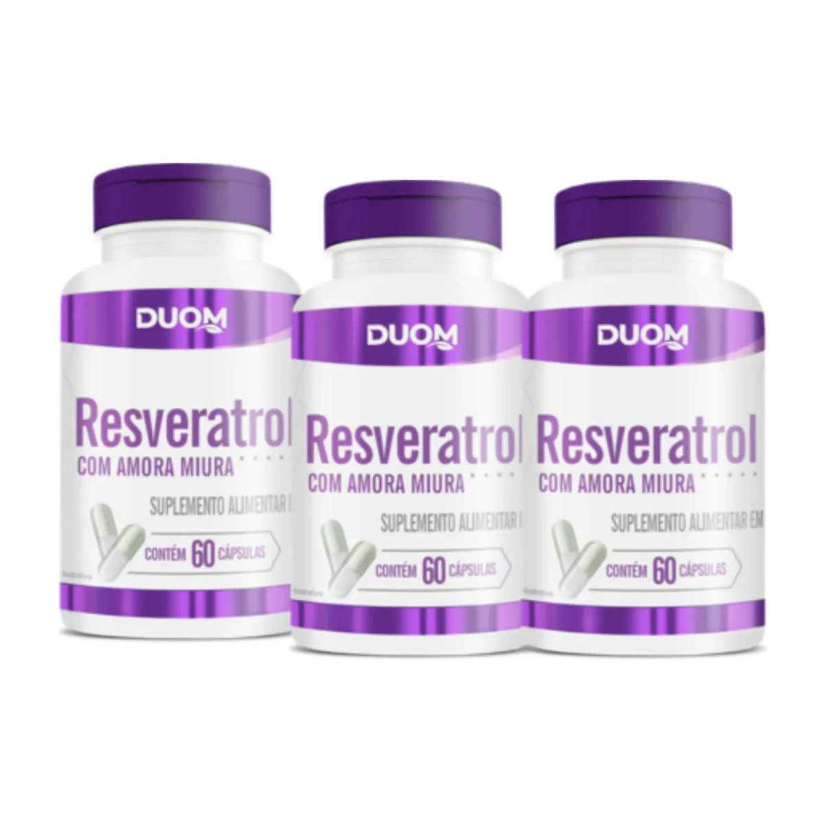 KIT C3 SUPLEMENTO RESVERATROL  AMORA MIURA ANTIOXIDANTE DUOM