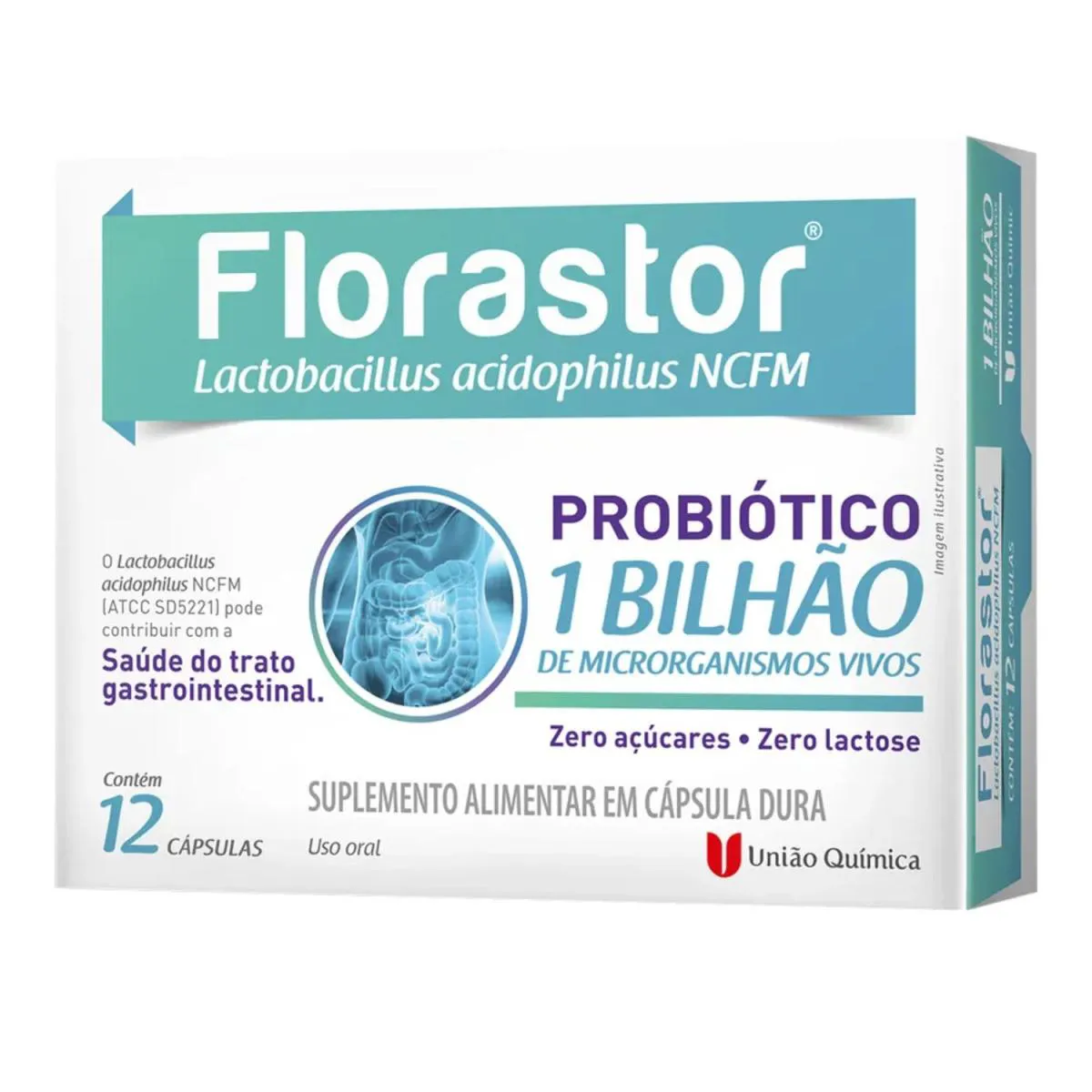 SUPLEMENTO FLORASTOR PROBIóTICO 12 CáPSULAS - UNIãO QUíMICA