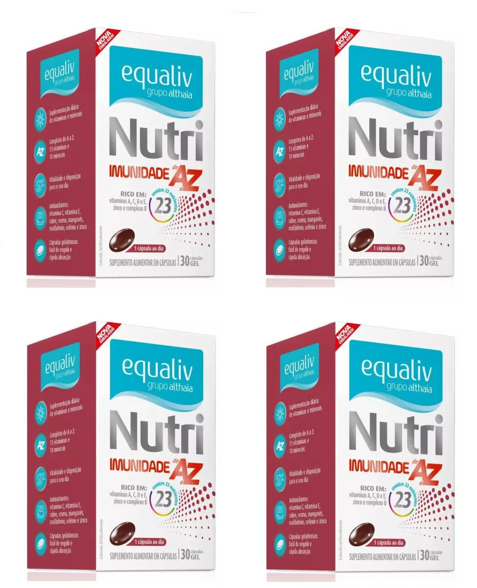 KIT 4 SUPLEMENTO EQUALIV NUTRI IMUNIDADE AZ 30CPS