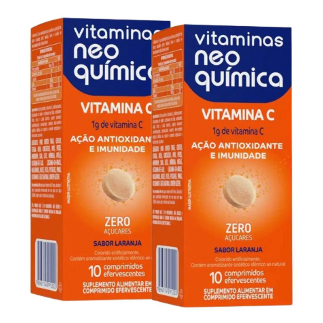 KIT VITAMINA C EFERVESCENTE CENTROTABS NEO QUíMICA 10 COMPRIMIDOS - 2 UNIDADES