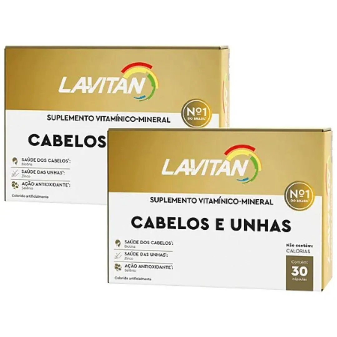 KIT LAVITAN CABELOS E UNHAS SUPLEMENTO VITAMíNICO COM 30 CáPSULAS - 2 UNIDADES