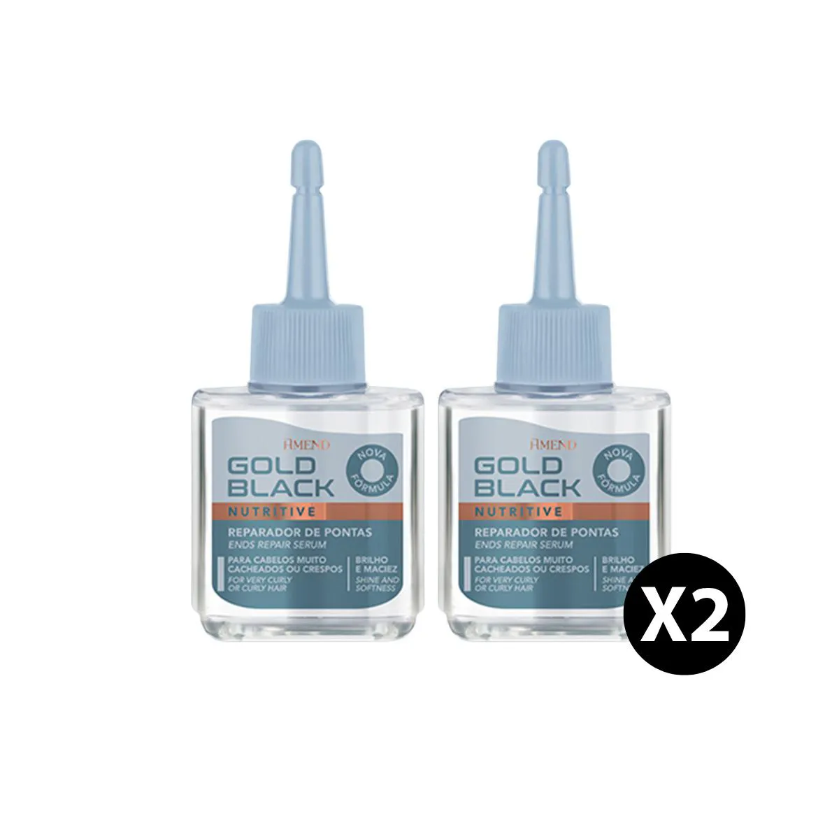 KIT REPARADOR DE PONTAS AMEND GOLD BLACK 2X30ML