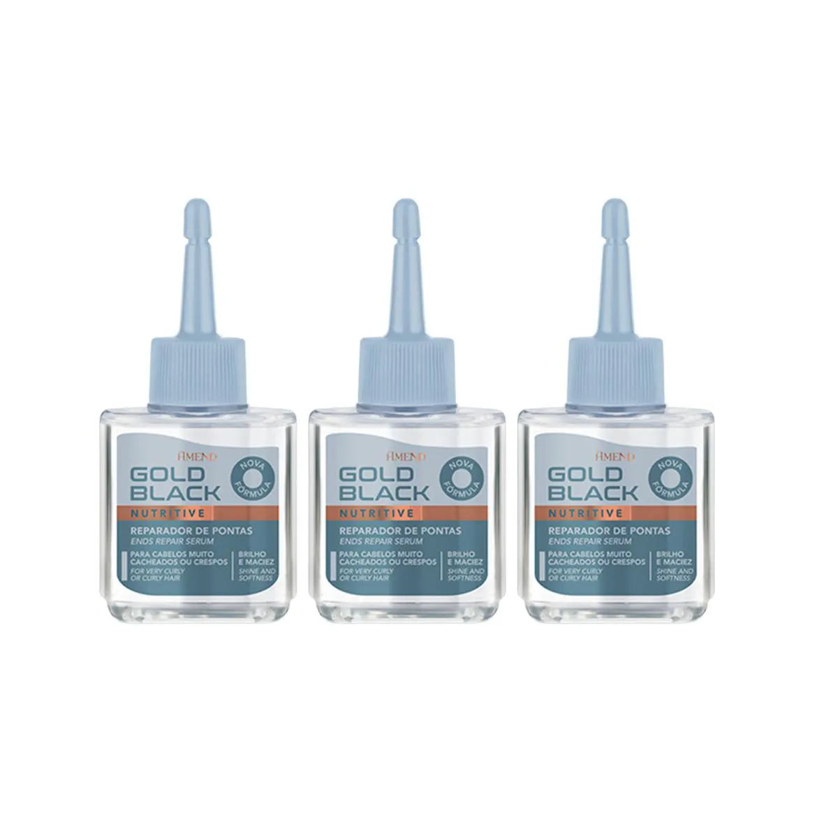KIT REPARADOR DE PONTAS AMEND GOLD BLACK 3X30ML