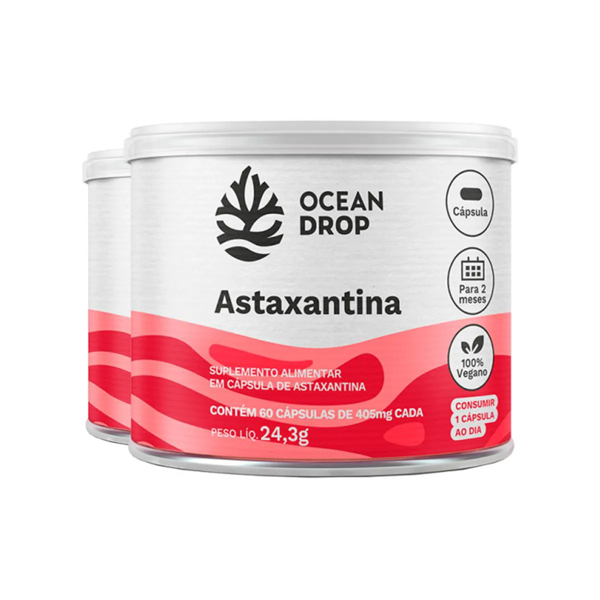 KIT 2 ASTAXANTINA OCEAN DROP 60 CáPSULAS