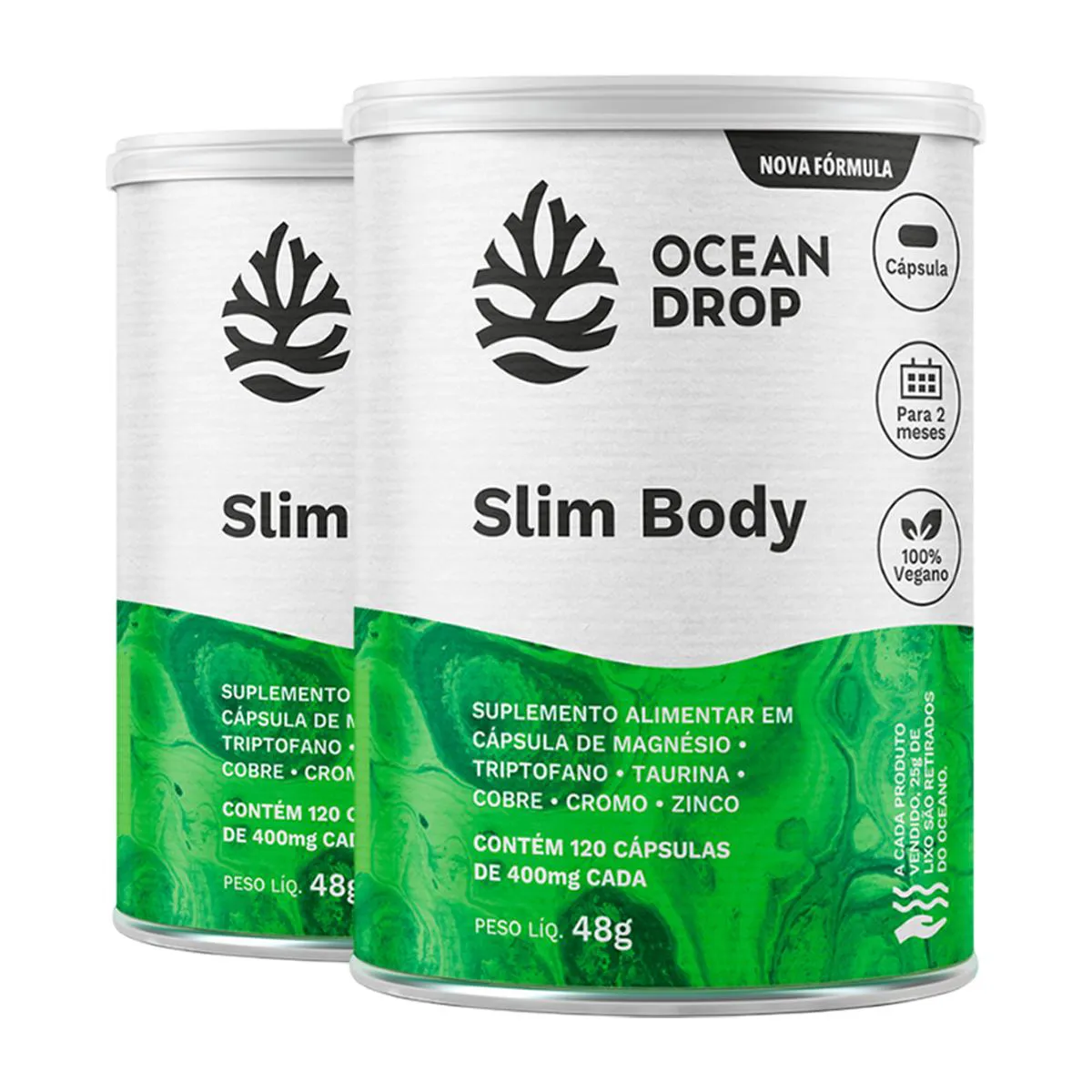KIT 2 SLIM BODY OCEAN DROP VEGANO 120 CáPSULAS