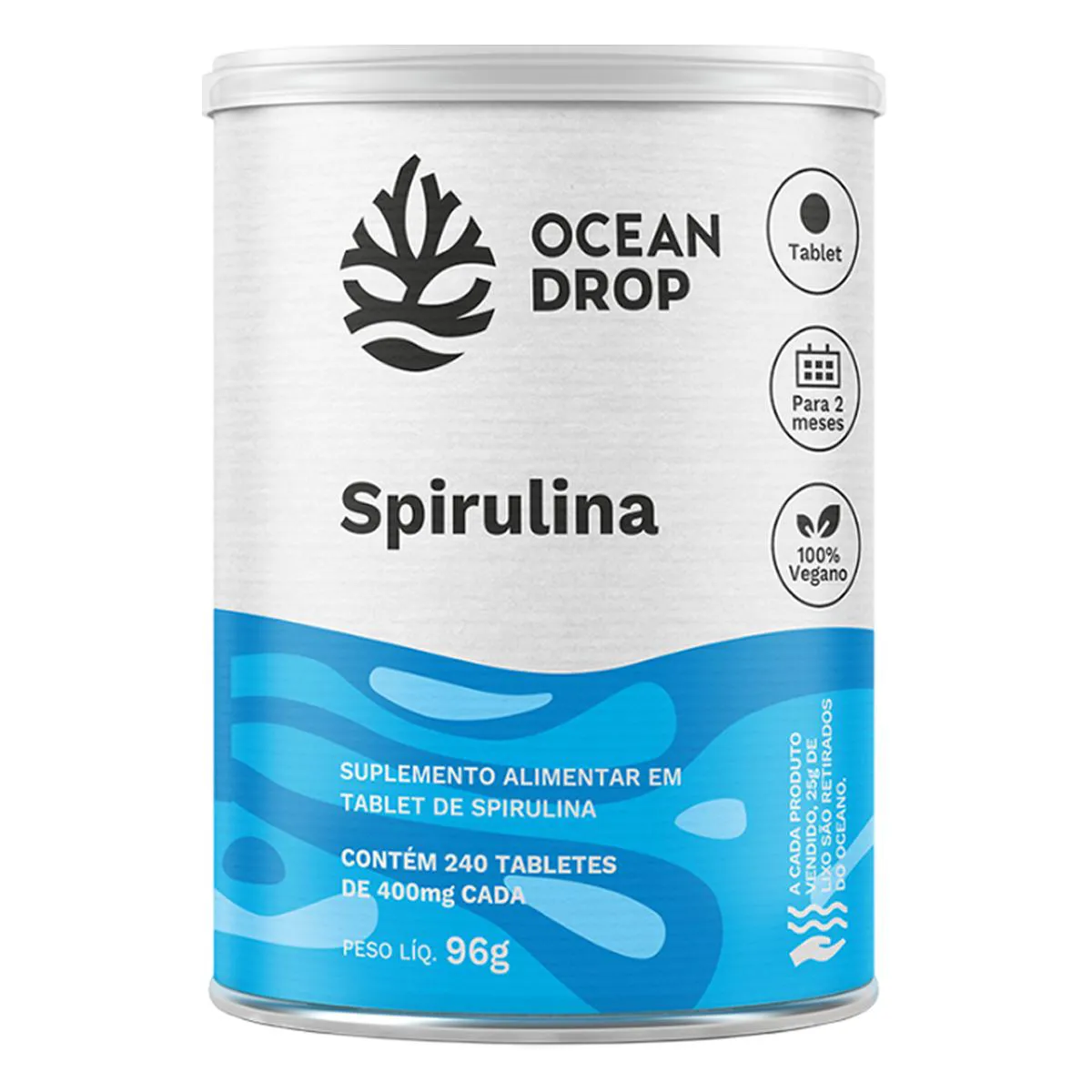 SPIRULINA OCEAN DROP VEGANA 240 TABLETES