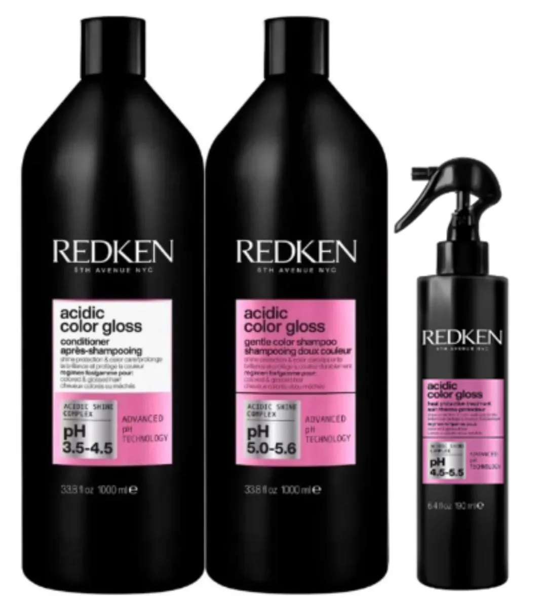 KIT REDKEN ACIDIC COLOR GLOSS SH GDE + COND GDE + LEAVE-IN