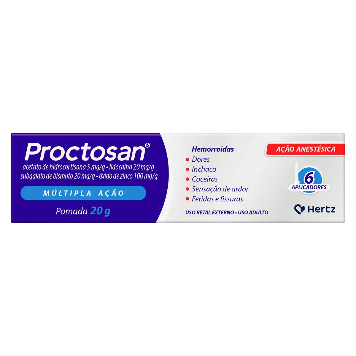 Pomada para Hemorroidas Proctosan 20g 6 Aplicadores