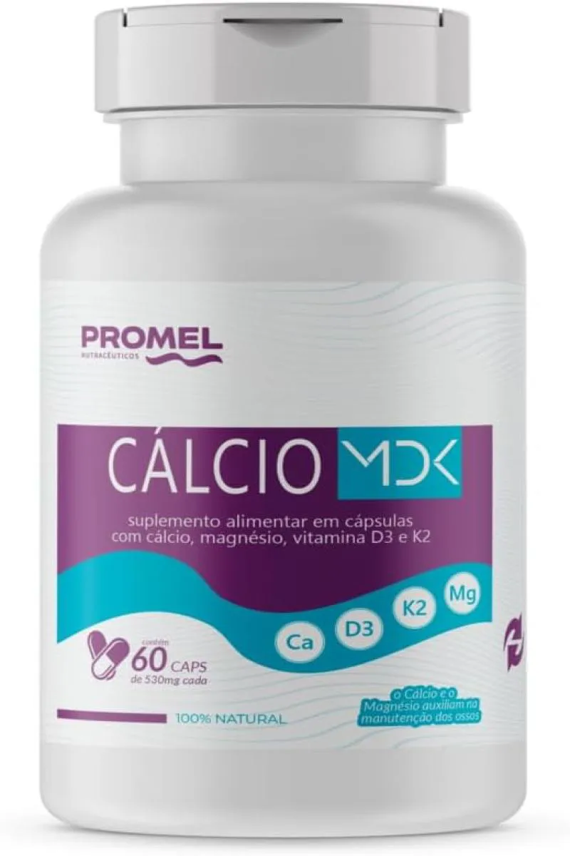 CáLCIO MDK (CáLCIO, MAGNéSIO, VITAMINA D E VITAMINA K2) 60 CAPS PROMEL