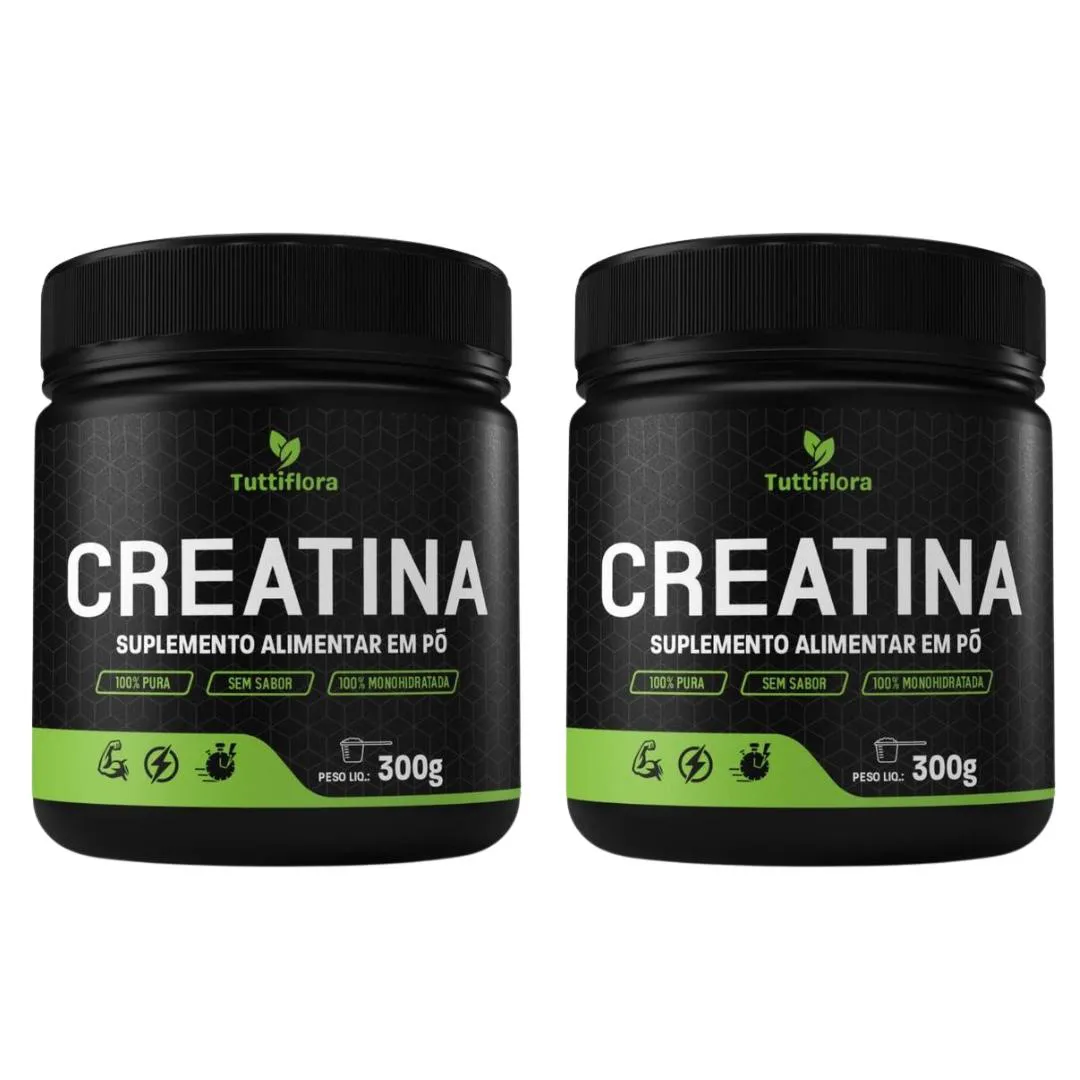 KIT 2X CREATINA MONOHIDRATADA 100% PURA 300G TUTTIFLORA