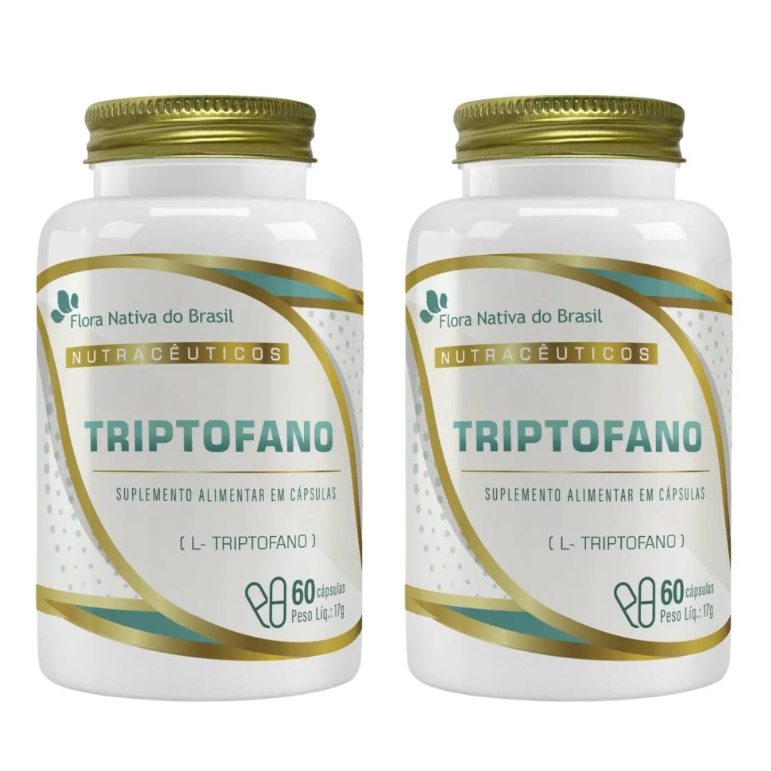 KIT 2X TRIPTOFANO (L-TRIPTOFANO) 60 CáPSULAS 860MG FLORA NATIVA