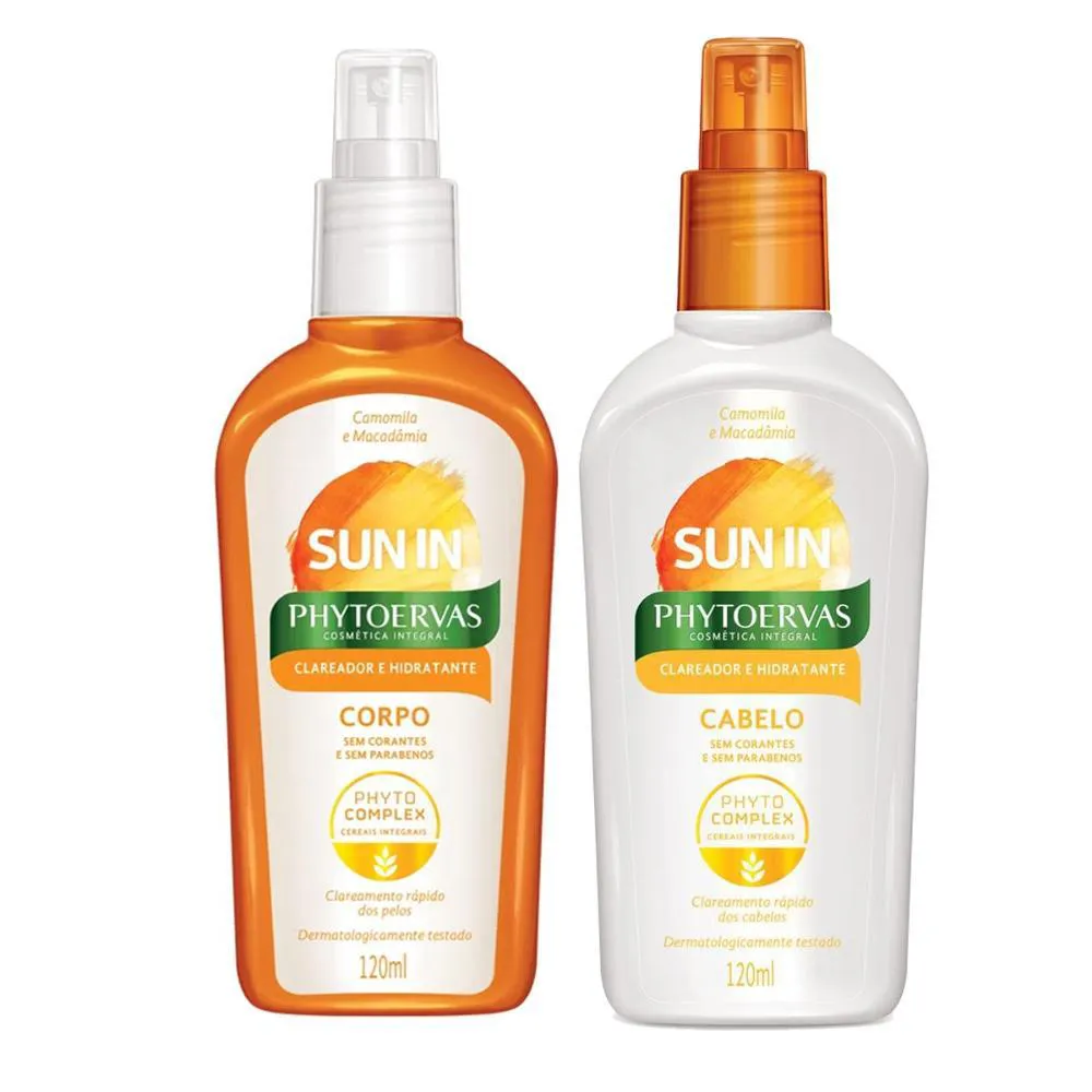 KIT CLAREADOR HIDRATANTE PHYTOERVAS SUN IN: CABELO + CORPO 120ML