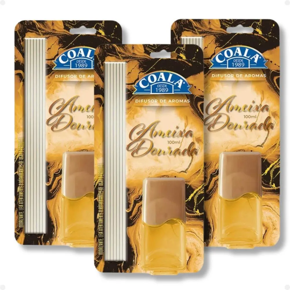 KIT COALA: 3 DIFUSORES DE AROMAS AMEIXA DOURADA 100ML