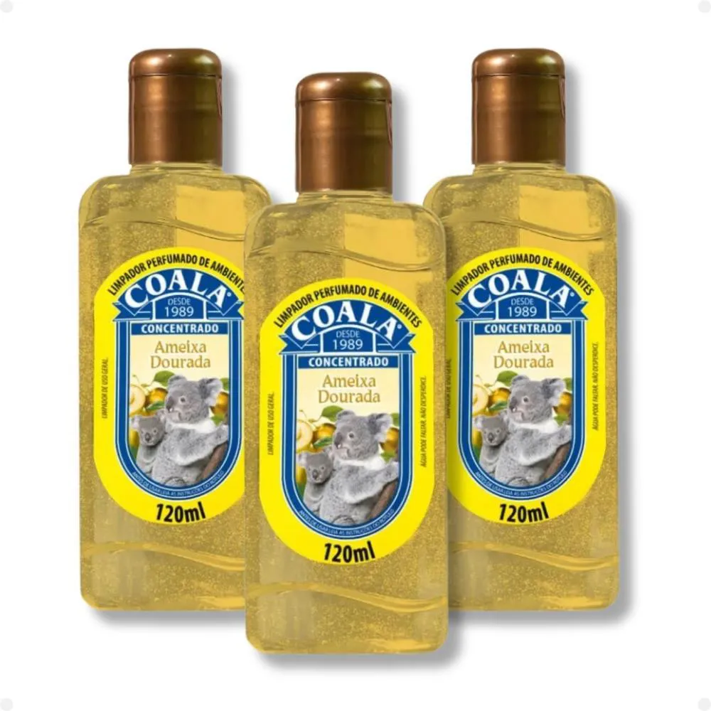 KIT COALA: 3 LIMPADORES PERFUMADOS AMEIXA DOURADA 120ML