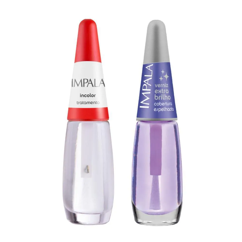 KIT ESMALTE IMPALA BASE + EXTRA BRILHO 7,5ML