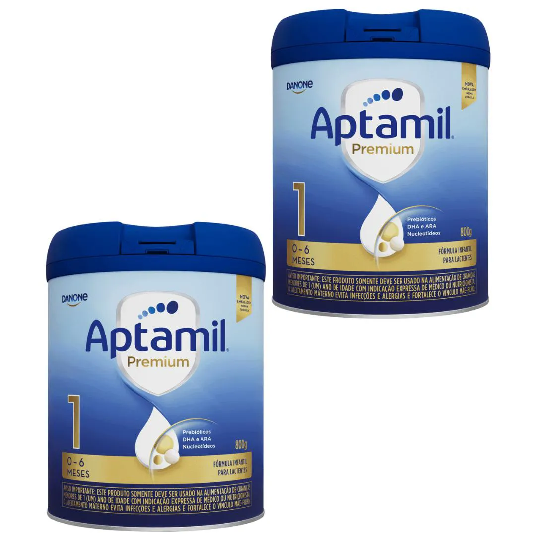 KIT 2 LATAS APTAMIL 1 PREMIUM 800G DANONE (7891025111825)