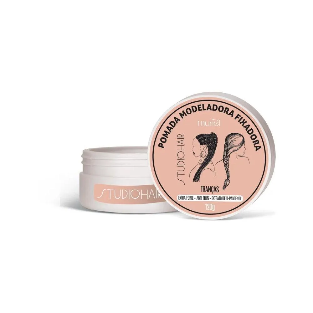 POMADA MODELADORA FIXADORA MURIEL FEMININA STUDIO HAIR TRANçA EXTRA FORTE D-PANTENOL 120GR