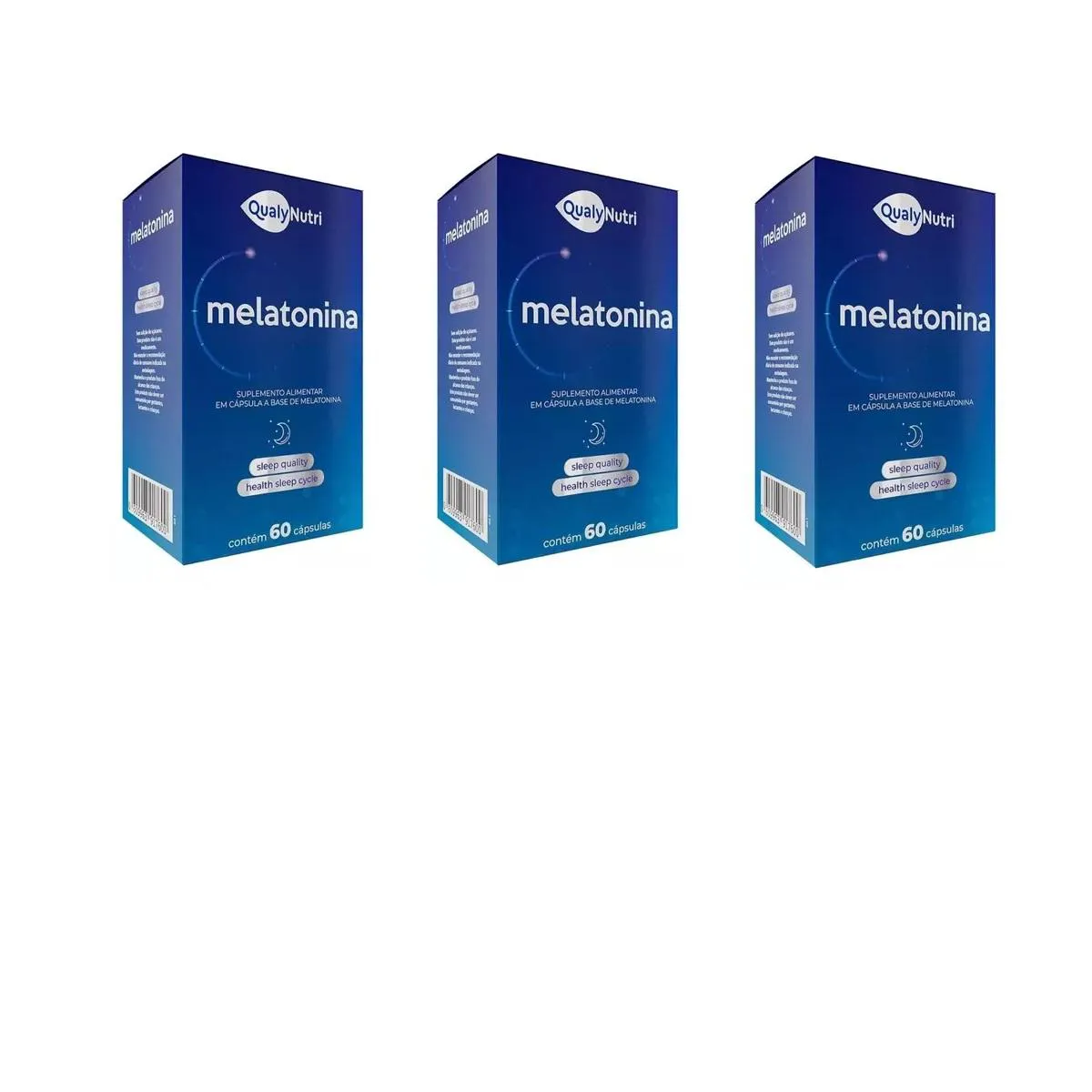KIT C/3 MELATONINA C/60 CáPSULAS - QUALY NUTRI