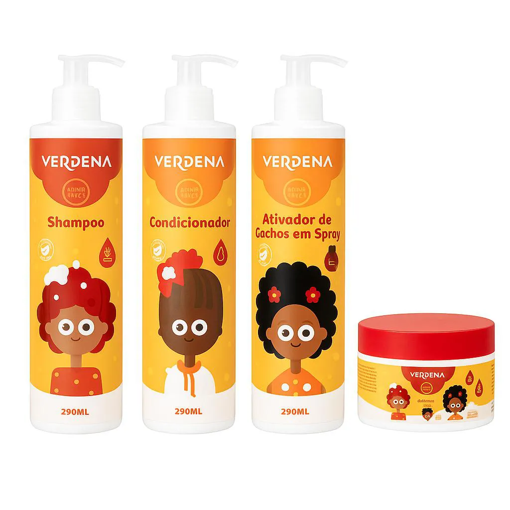 KIT INFANTIL CACHOS FELIZES VERDENA BABY - CABELOS CACHEADOS