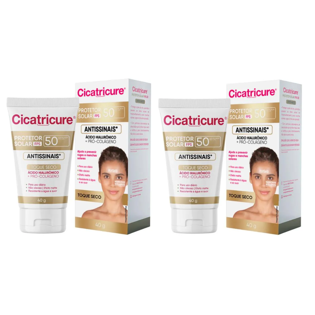 KIT C2 PROTETOR FPS50 FACIAL ANTISSINAIS  40G - CICATRICURE