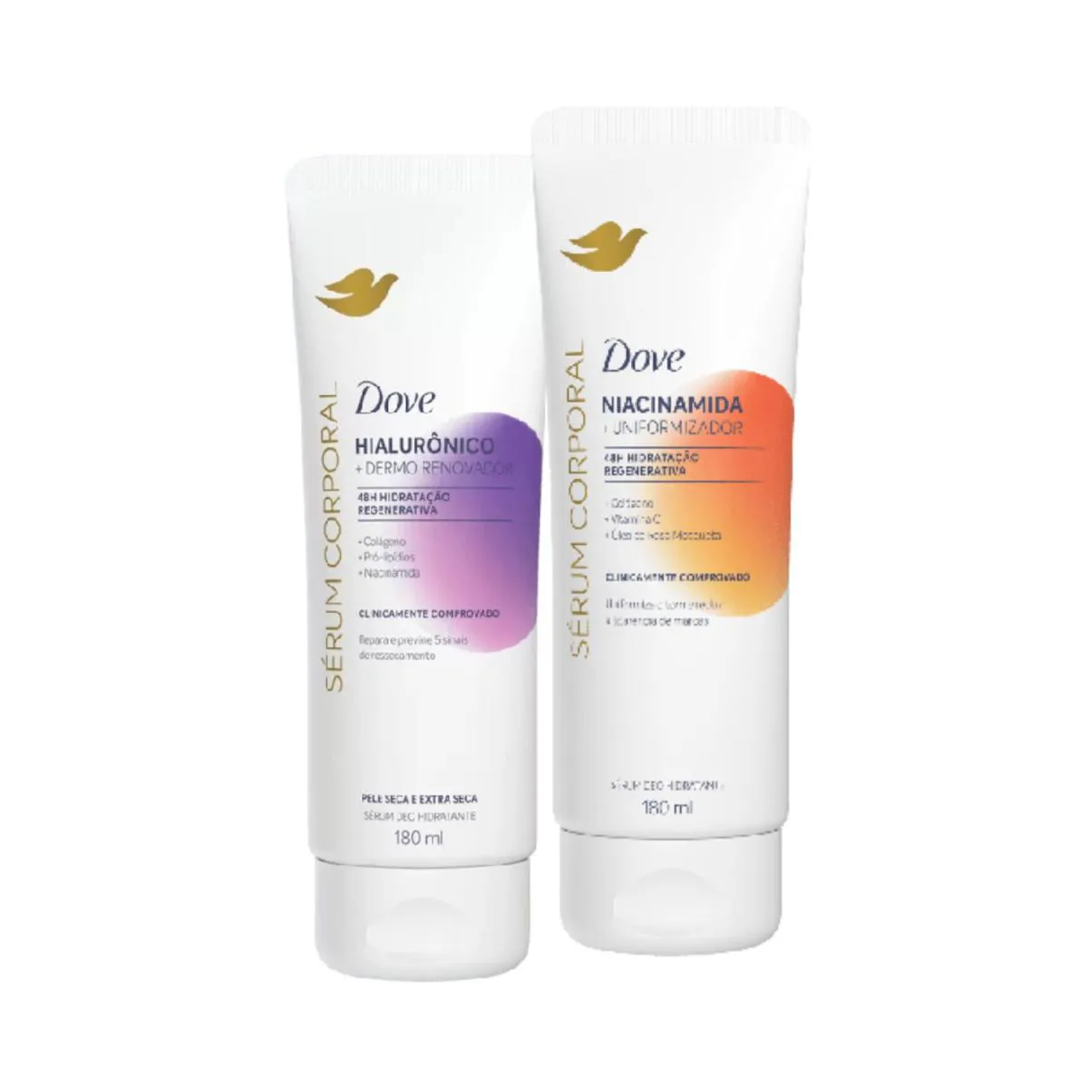 KIT SéRUM CORPORAL NIACINAMIDA E HIALURôNICO 180ML CADA - DOVE