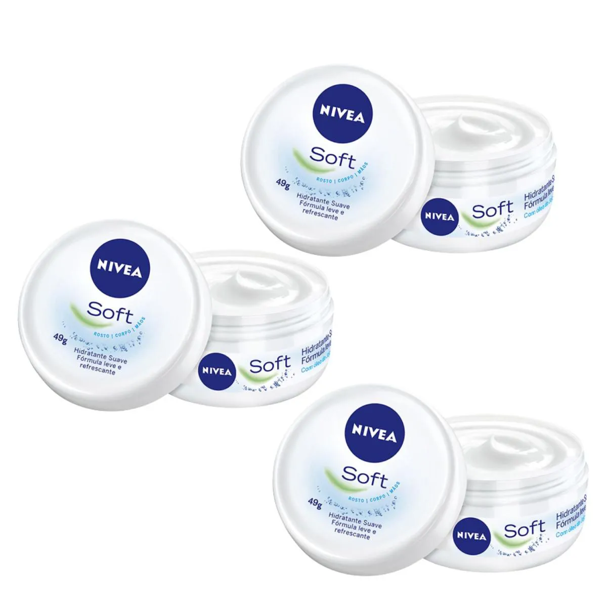 KIT C3 HIDRATANTE SOFT FóRMULA REFRESCANTE 48G CADA - NíVEA