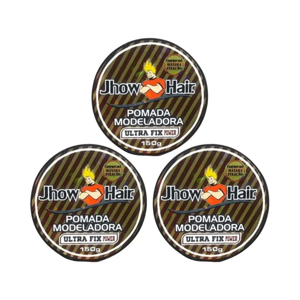 POMADA CAPILAR JHOW HAIR WAX HAIR POWER UVA ROXA 150G -3UN