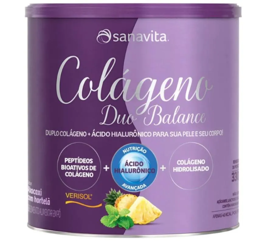 COLáGENO DUO BALANCE ABACAXI COM HORTELã SANAVITA 330G