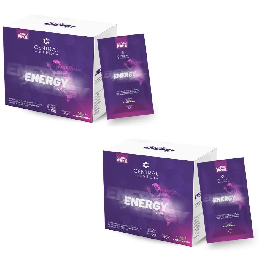 KIT COM 2 ENERGY ATP 10G 30 SACHêS - CENTRAL NUTITION SABOR:LIMãO