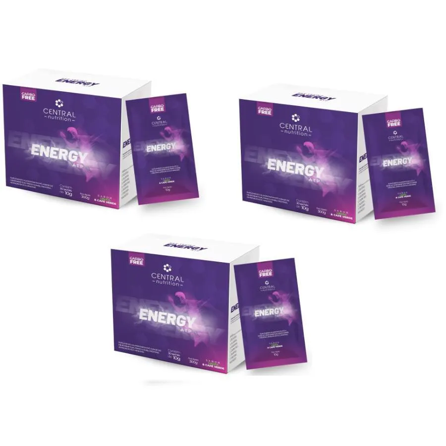 KIT COM 3 ENERGY ATP 10G 30 SACHêS - CENTRAL NUTITION SABOR:LIMãO