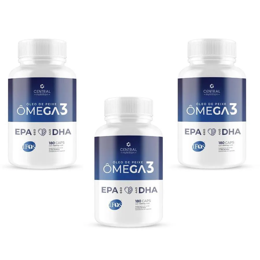 KIT COM 3 OMEGA 3 IFOS 660EPA | 440DHA 120 CáPSULAS - CENTRAL NUTRITION