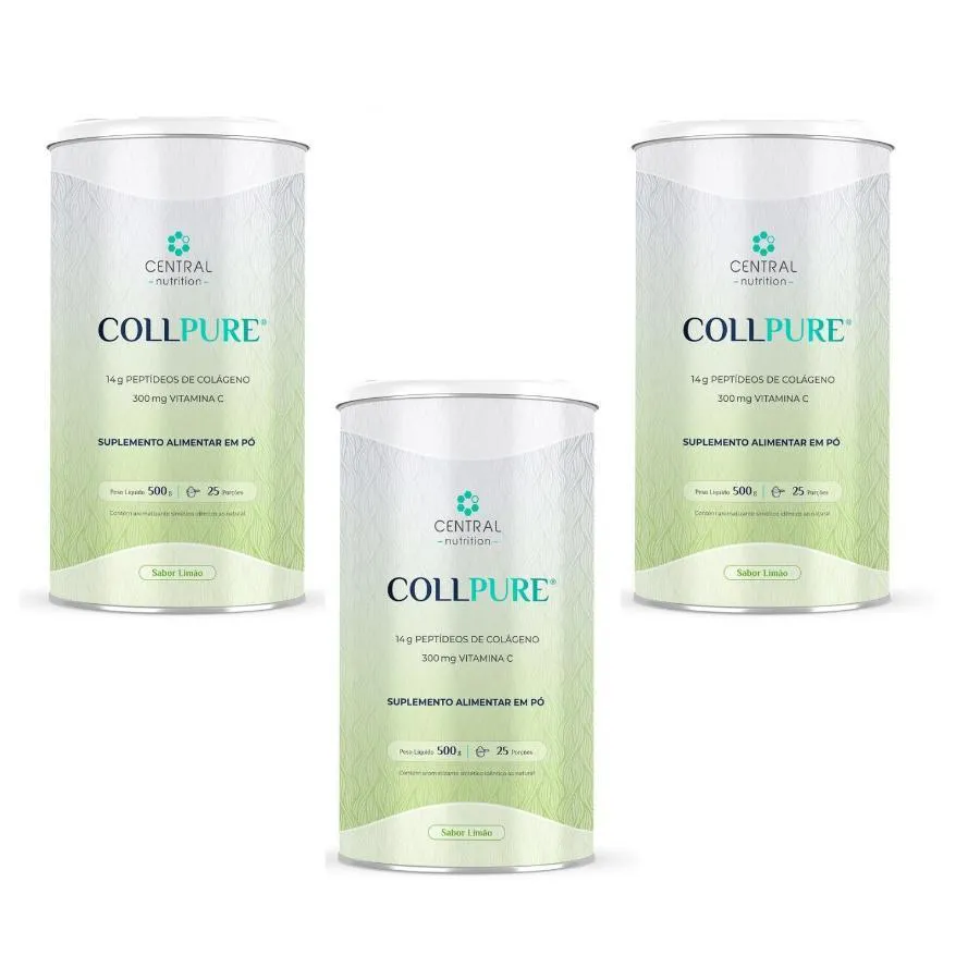 KIT COM 3 COLLPURE 500G - CENTRAL NUTRITION SABOR:LIMãO