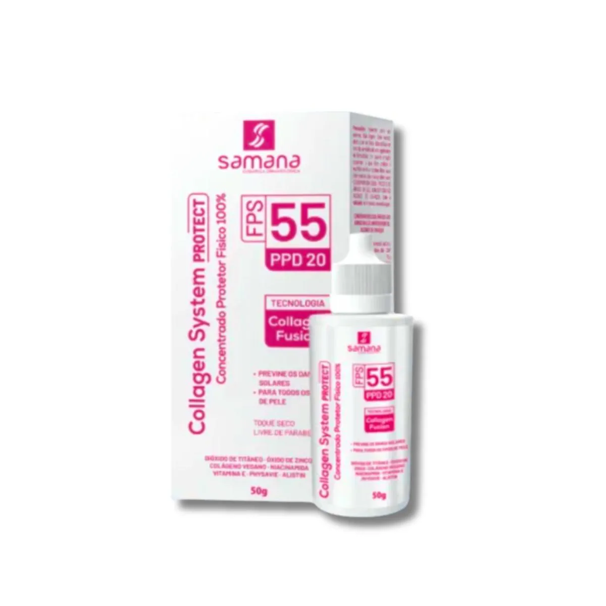SAMANA FILTRO SOLAR FISICO FPS 55 COLLAGEN SYSTEM 50ML
