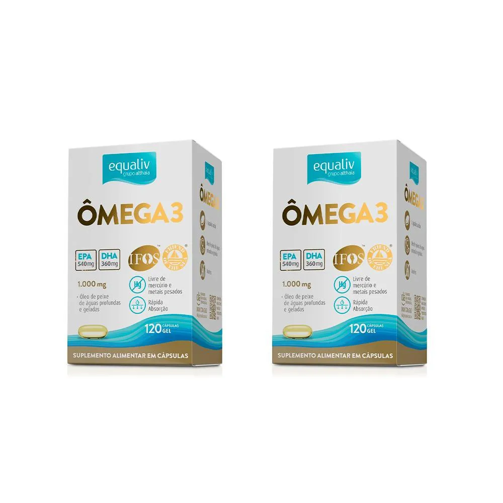 KIT 2 ÔMEGA 3 1000MG - 120 CAPS - EQUALIV