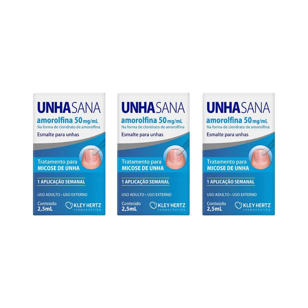 KIT 3 ESMALTES UNHA SANA 2,5ML - KLEY HERTZ