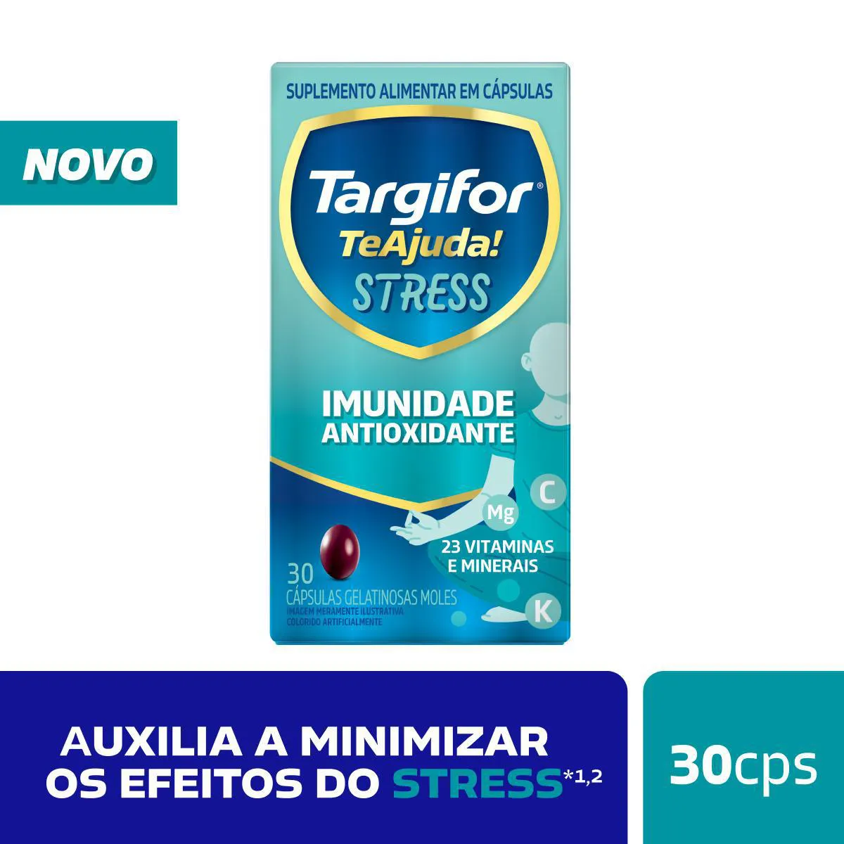 Polivitamínico Targifor Te Ajuda Stress Imunidade Antioxidante 30 Cápsulas