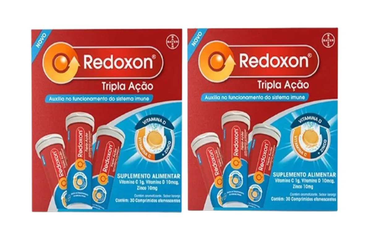 KIT 2 REDOXON TRIPLA AçãO C/ 30 COMP (VITAMINA C, D, ZINCO)