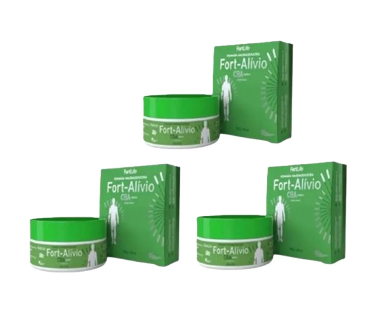KIT 3 POMADA MASSAGEADORA FORT-ALíVIO CANABINOIDES - 150G