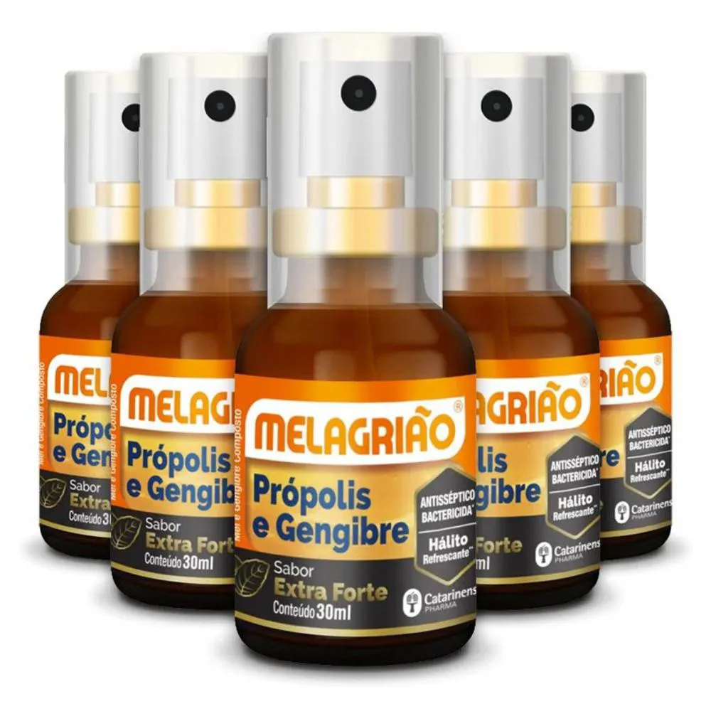 KIT 5 MELAGRIãO SPRAY PRóPOLIS SPRAY 30ML CATARINENSE EXTRA FORTE