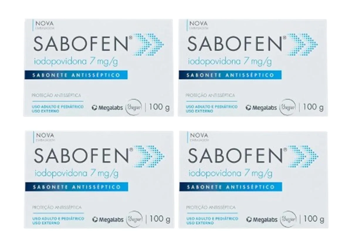 KIT 4 SABONETE ANTISSéPTICO SABOFEN 100G - MEGALABS